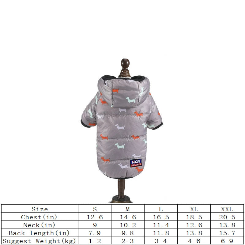 "πΎ Two Feet Hooded Cotton-Padded Dog Jacket | Autumn & Winter Pet Coat βοΈ"