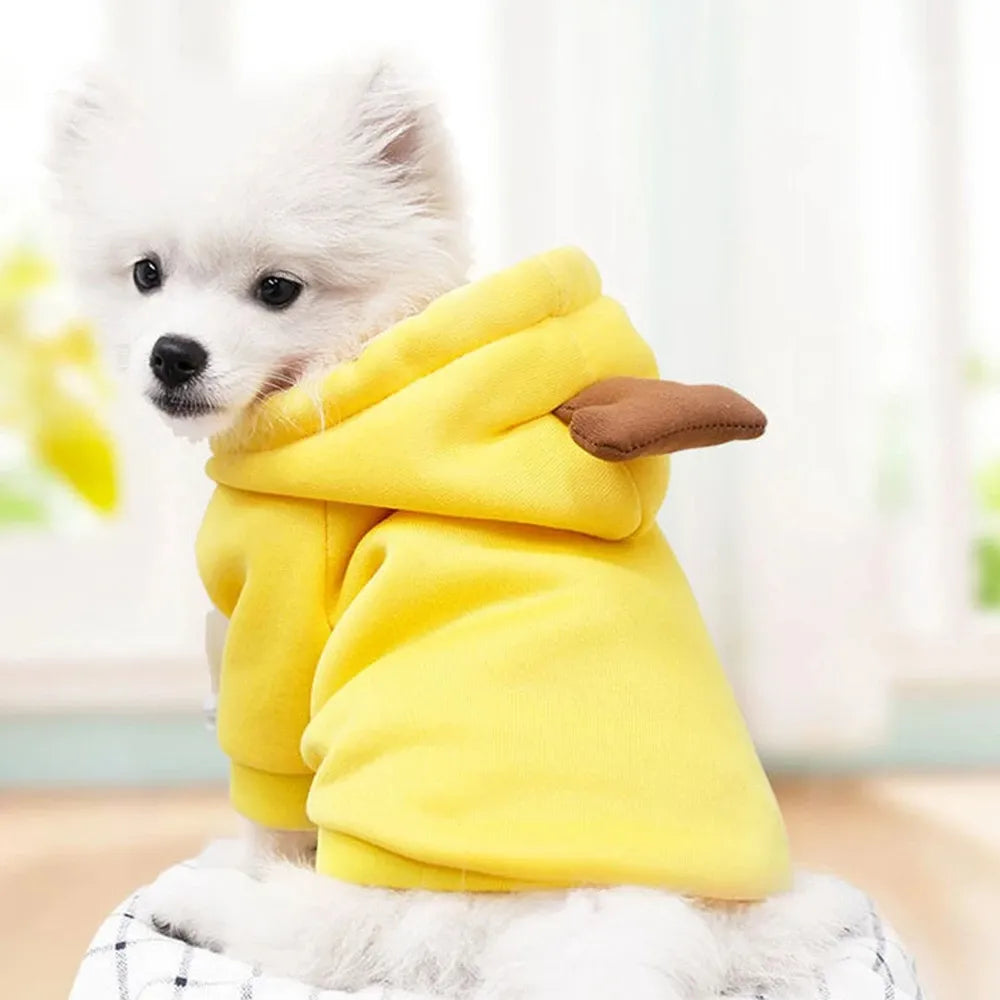 Cute Fruit Dog Hoodie – Winter Warm Fleece Outfit for Small Dogs & Cats 🐶🐱