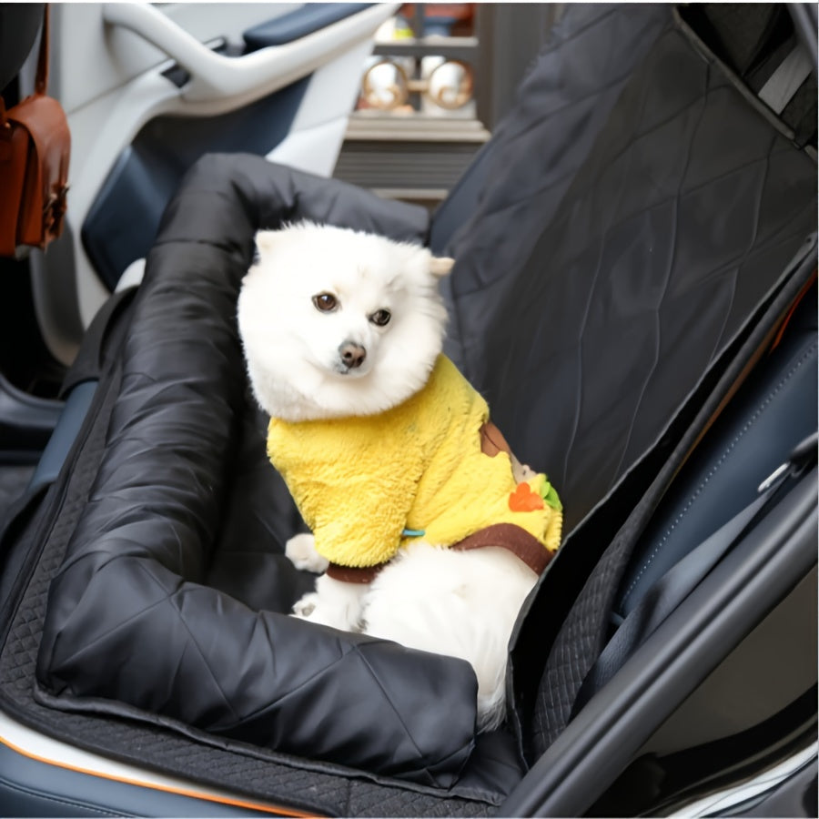 Cozy Nylon Pet Car Seat Cover for Dogs - Warm, Waterproof Rear Bench Protector