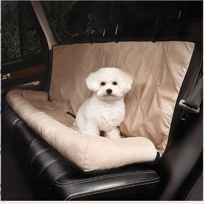 Cozy Nylon Pet Car Seat Cover for Dogs - Warm, Waterproof Rear Bench Protector