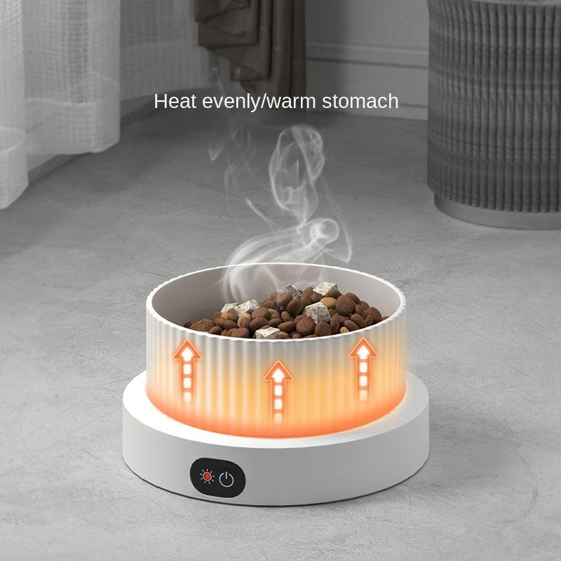 Dog Heated Water Dispenser with Ceramic Bowl Winter Pet Dog Drinker