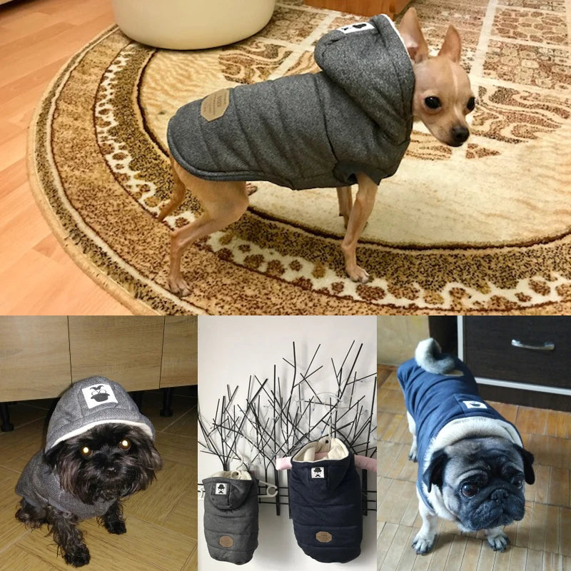 Thick Warm Cotton Pet Coat – Winter Hooded Jacket for Dogs & Cats (S‑XXL)