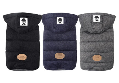 Thick Warm Cotton Pet Coat – Winter Hooded Jacket for Dogs & Cats (S‑XXL)