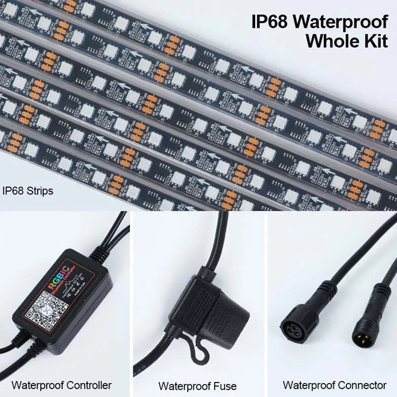 No.1 Selling Car Under Glow Kit 3 Years Warranty RGB Chasing LED Neon Underbody IP68 Waterproof RGBIC Underglow Light for Car