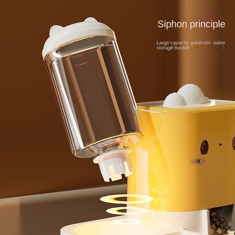 Cartoon Cat and Dog All-in-One Pet Food Water Bowl New Eco-Friendly Automatic Feeder