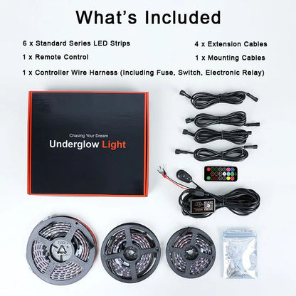 No.1 Selling Car Under Glow Kit 3 Years Warranty RGB Chasing LED Neon Underbody IP68 Waterproof RGBIC Underglow Light for Car