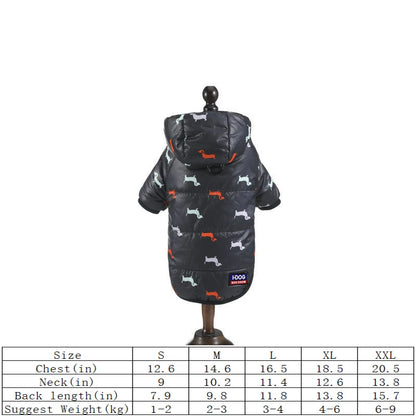 "🐾 Two Feet Hooded Cotton-Padded  Dog Jacket | Autumn & Winter Pet Coat ❄️"