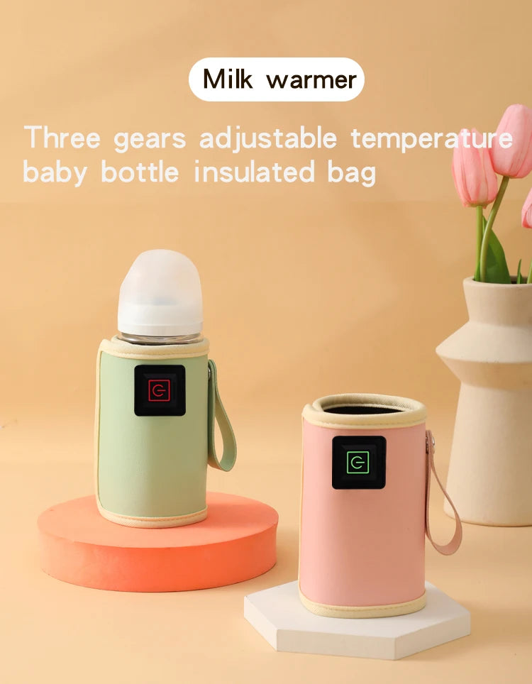 Portable USB Baby Bottle Warmer | Travel-Friendly Milk Heater with Thermostat