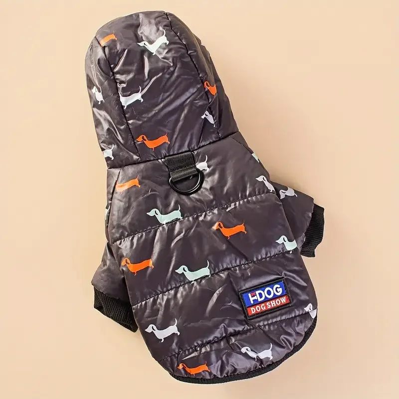 "🐾 Two Feet Hooded Cotton-Padded  Dog Jacket | Autumn & Winter Pet Coat ❄️"