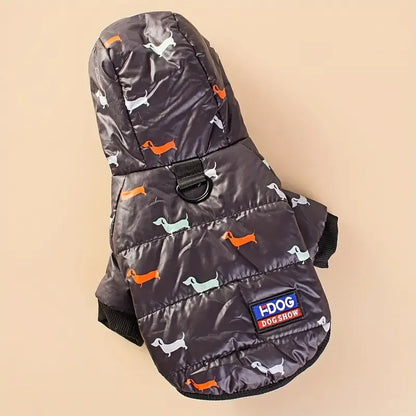 "🐾 Two Feet Hooded Cotton-Padded  Dog Jacket | Autumn & Winter Pet Coat ❄️"