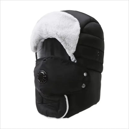 Cycling Cap Winter Keep Warm Hat with Goggle Strap Thermal Neck Warmer