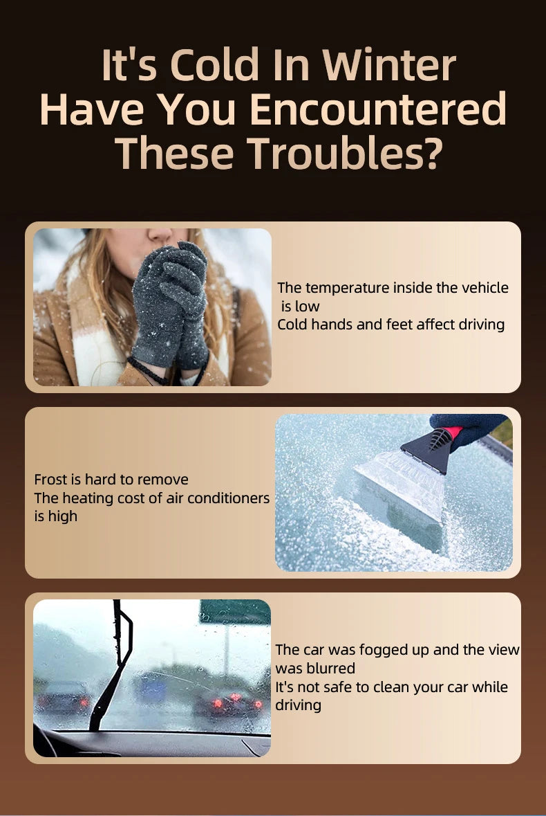 Winter Car Warm Air Blower Electric Heater High-Power Car Heating Heater Car Defrosting Snow Removal And Fog Removal