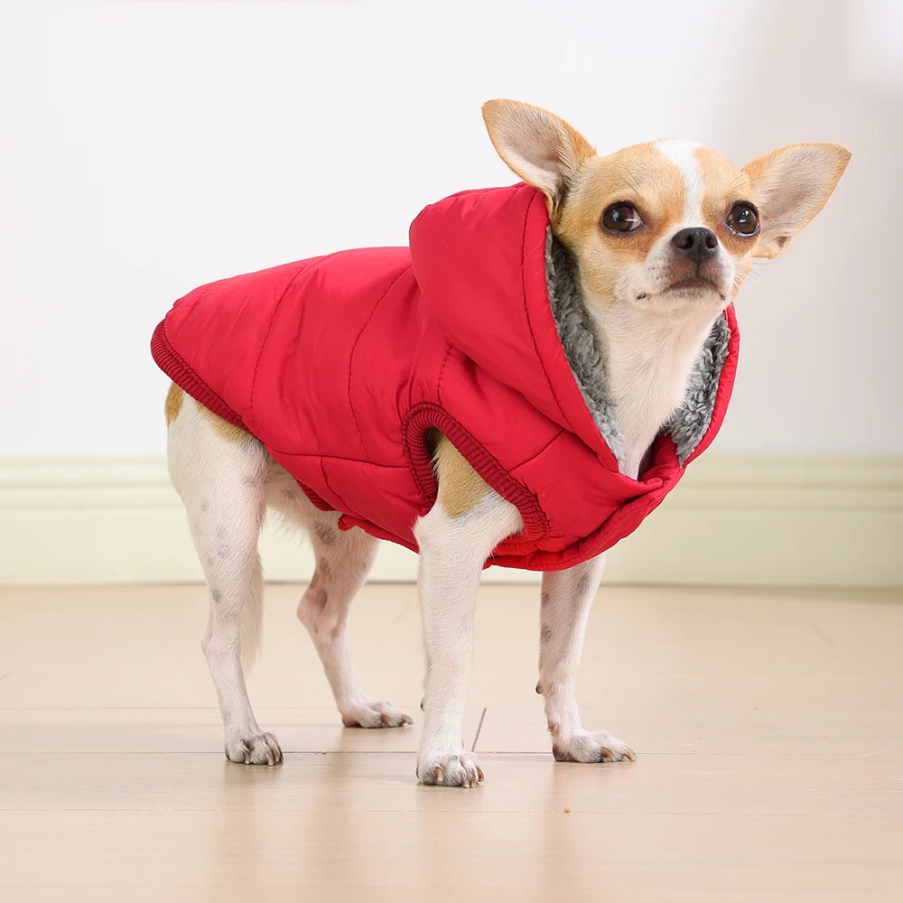 Dog Winter Clothes Warm Pet Thicken Fleece Vest Comfortable Puppy Waterproof Hoodies