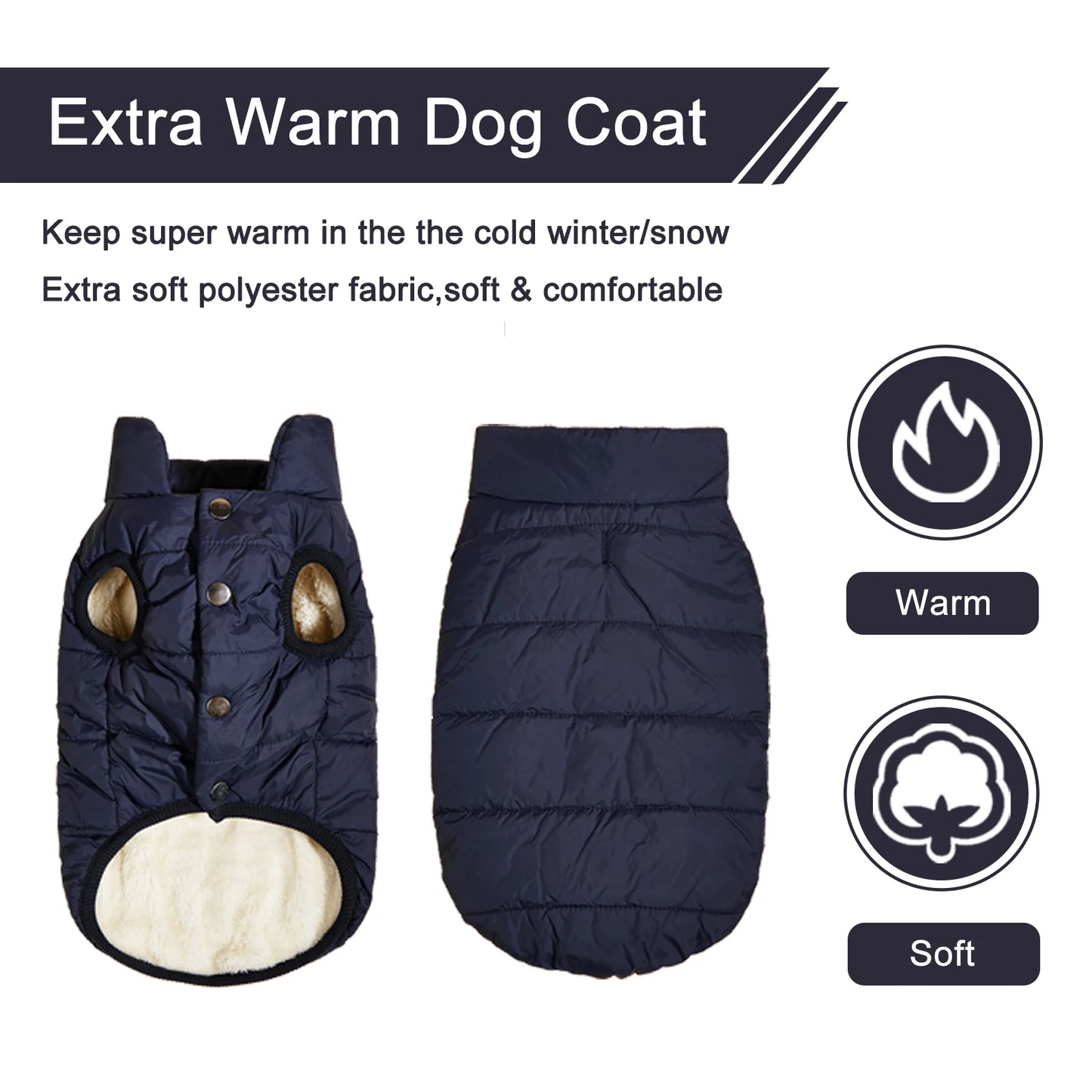 Winter Dog Clothes Outdoor Cold Proof Warm Dog Jacket