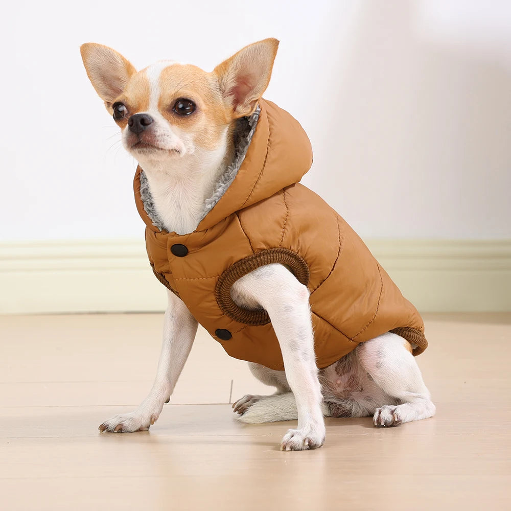 Dog Winter Clothes Warm Pet Thicken Fleece Vest Comfortable Puppy Waterproof Hoodies