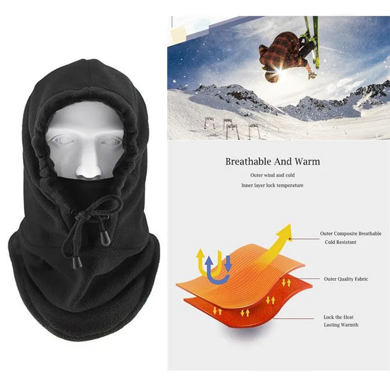 ❄ Winter Warm Cycling Cap – Ski Fleece Padded Hood & Thermal Hat