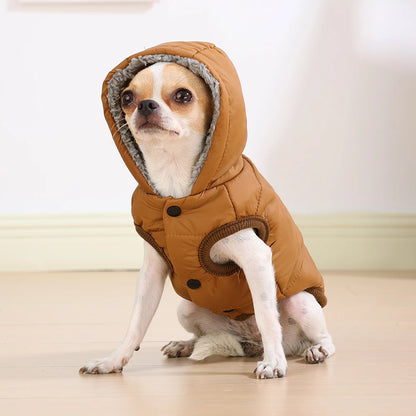 Dog Winter Clothes Warm Pet Thicken Fleece Vest Comfortable Puppy Waterproof Hoodies