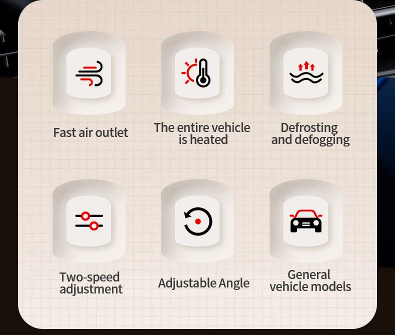 Winter Car Warm Air Blower Electric Heater High-Power Car Heating Heater Car Defrosting Snow Removal And Fog Removal