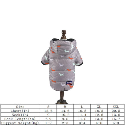 "🐾 Two Feet Hooded Cotton-Padded  Dog Jacket | Autumn & Winter Pet Coat ❄️"