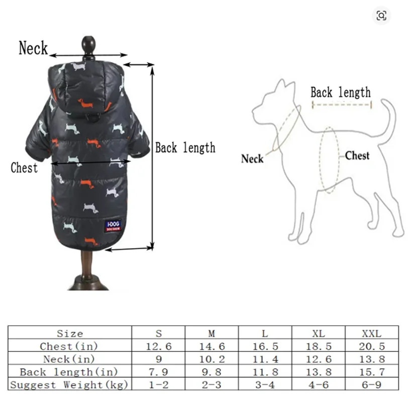 "🐾 Two Feet Hooded Cotton-Padded  Dog Jacket | Autumn & Winter Pet Coat ❄️"