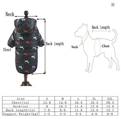 "🐾 Two Feet Hooded Cotton-Padded  Dog Jacket | Autumn & Winter Pet Coat ❄️"