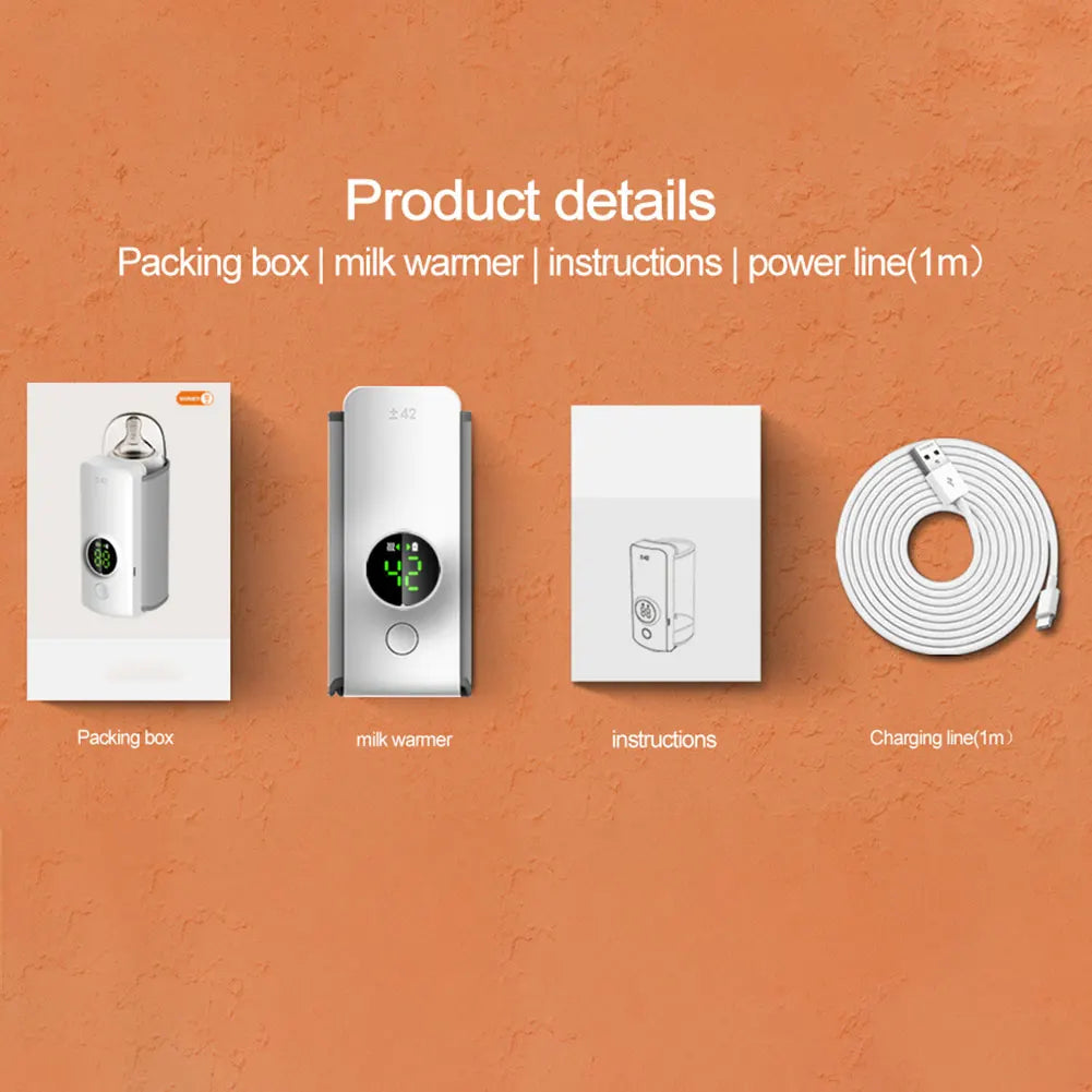 Rechargeable Portable Baby Bottle Warmer– Fast Heating, Travel-Friendly Design