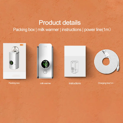 Rechargeable Portable Baby Bottle Warmer– Fast Heating, Travel-Friendly Design