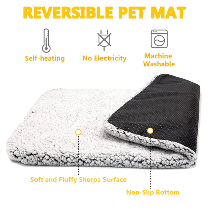 Self-Heating Pet Pads Blanket for Cats Dogs  Thermal Body Heat Reflecting Core Pad