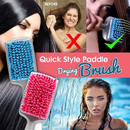 Professional Hair Stylist Recommended Drying Brush Sponge Paddle Fabric Bristles Plastic Ergonomic Handle Fast Drying Time