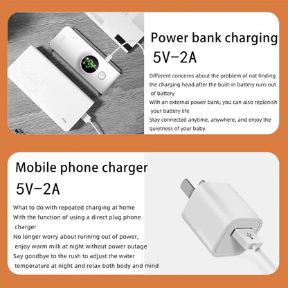 Rechargeable Portable Baby Bottle Warmer– Fast Heating, Travel-Friendly Design