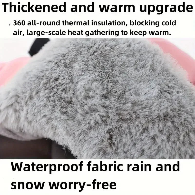 Cycling Cap Winter Keep Warm Hat with Goggle Strap Thermal Neck Warmer