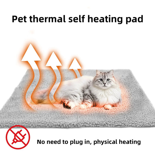 Self-Heating Pet Pads Blanket for Cats Dogs  Thermal Body Heat Reflecting Core Pad