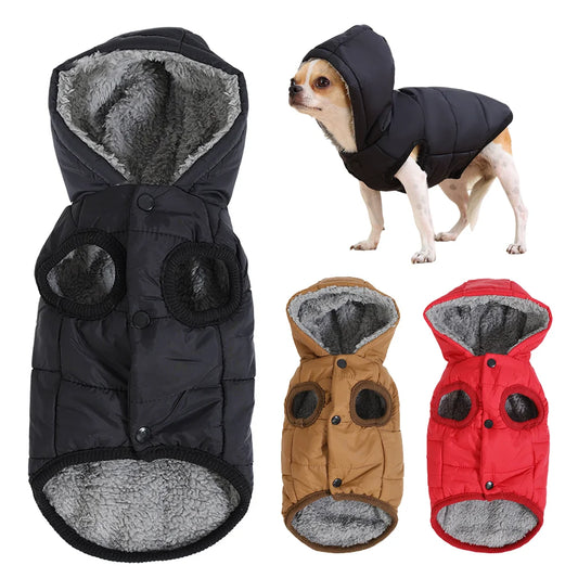 Dog Winter Clothes Warm Pet Thicken Fleece Vest Comfortable Puppy Waterproof Hoodies