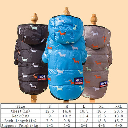 "🐾 Two Feet Hooded Cotton-Padded  Dog Jacket | Autumn & Winter Pet Coat ❄️"