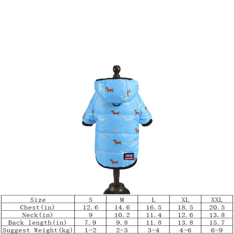 "🐾 Two Feet Hooded Cotton-Padded  Dog Jacket | Autumn & Winter Pet Coat ❄️"