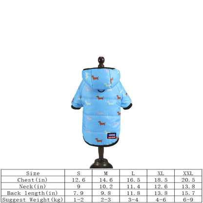 "🐾 Two Feet Hooded Cotton-Padded  Dog Jacket | Autumn & Winter Pet Coat ❄️"